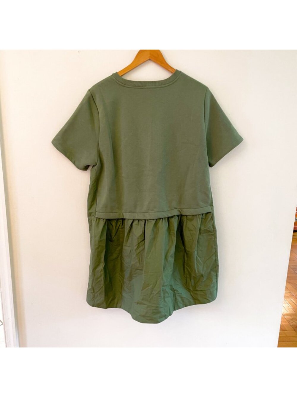 Anthropologie Pilcro Short-Sleeve Sweatshirt Twofer Mini Dress, Size Large - Picture 4 of 7